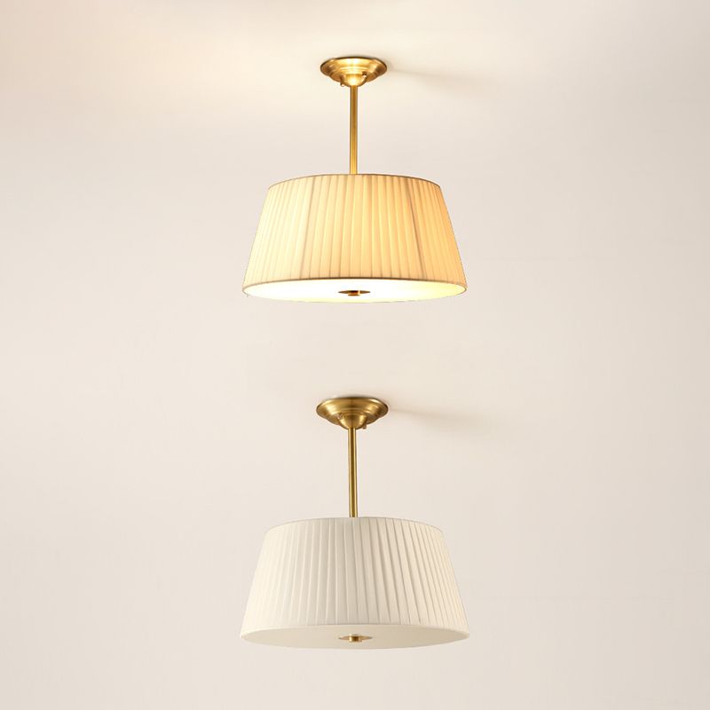Tapered Semi Flush Mount Light Fabric Traditional Flush Mount Ceiling Light Fixtures for Living Room
