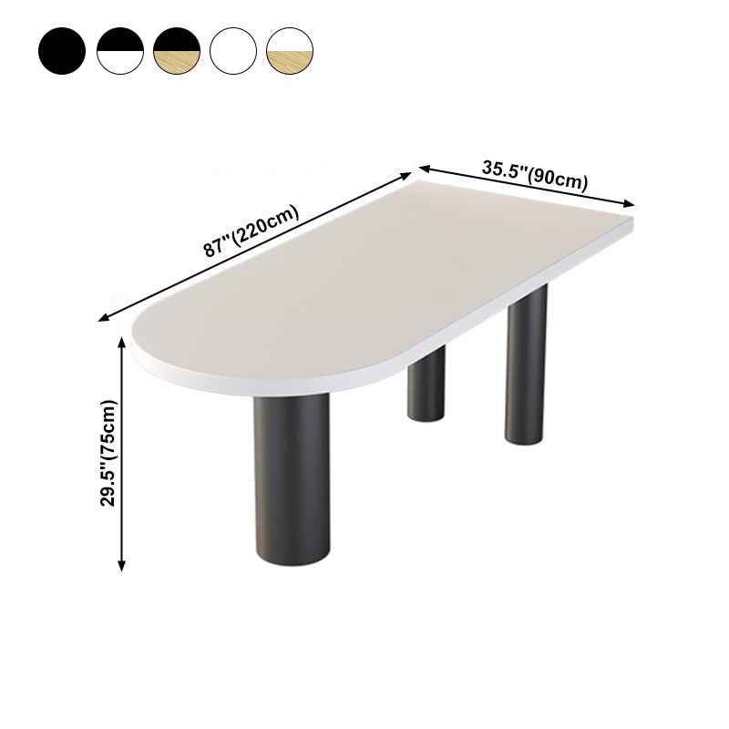 Table en bois irrégulière pour restaurant Table à manger moderne avec 3 pieds
