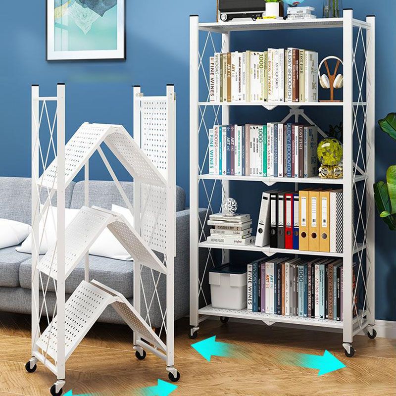 3/4/5-Shelf-Stahl Industrial ETAGERE BOOKSELE SCHELICE SPICAL OPEN BOOKSELEL mit Zauberrädern