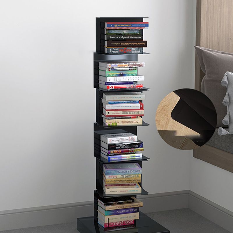 13.8" Wide Corner Shelf Bookcase Modern Metal Bookcase Multi Tiers Closed Back