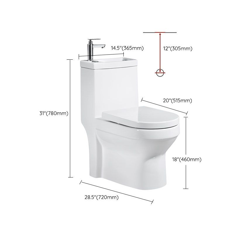 Modern Toilet Bowl Floor Mounted Porcelain All-In-One Flush Toilet