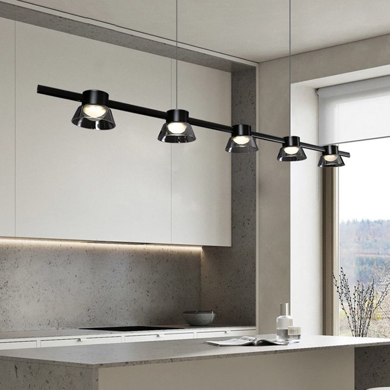 Modern Glass Island Lighting Fixture Creative LED Pendant Light for Dining Room