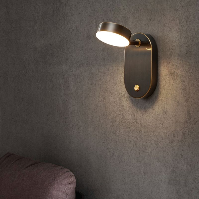 1-Light Adjustable Wall Light Modern Metal Wall Lights in Black