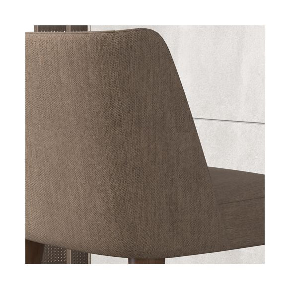 Scandinavian Ash Parsons Chair Gray Wood Dressing Chair in Natural Walnut