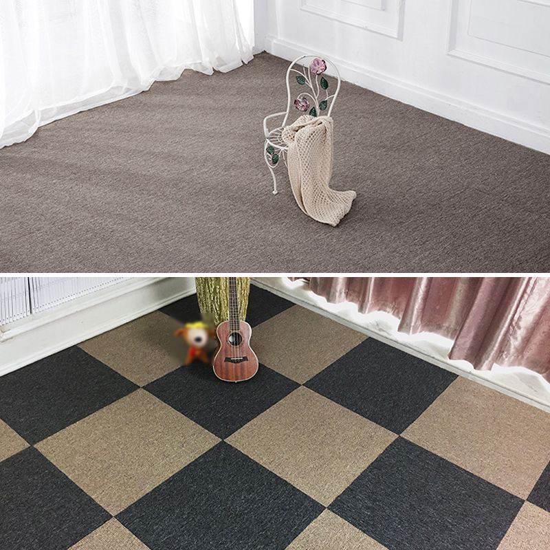 Dark Color Level Loop Carpet Tile Non-Skid Adhesive Tabs Indoor Carpet Tiles