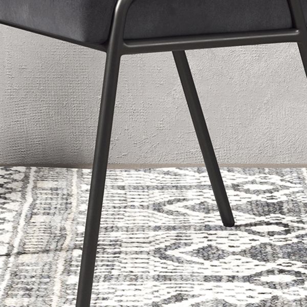 Silla lateral casera industrial Silla de comedor tapizada de metal con respaldo abierto