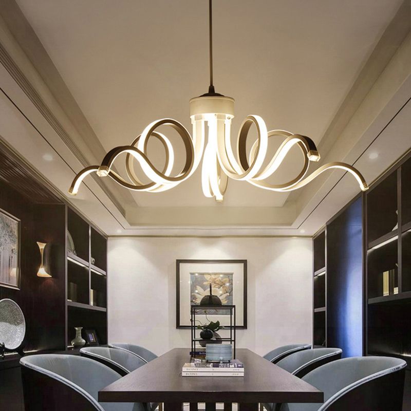 Modern Style Petal LED Ceiling Lighting Acrylic Restaurant Chandelier Light Fixture
