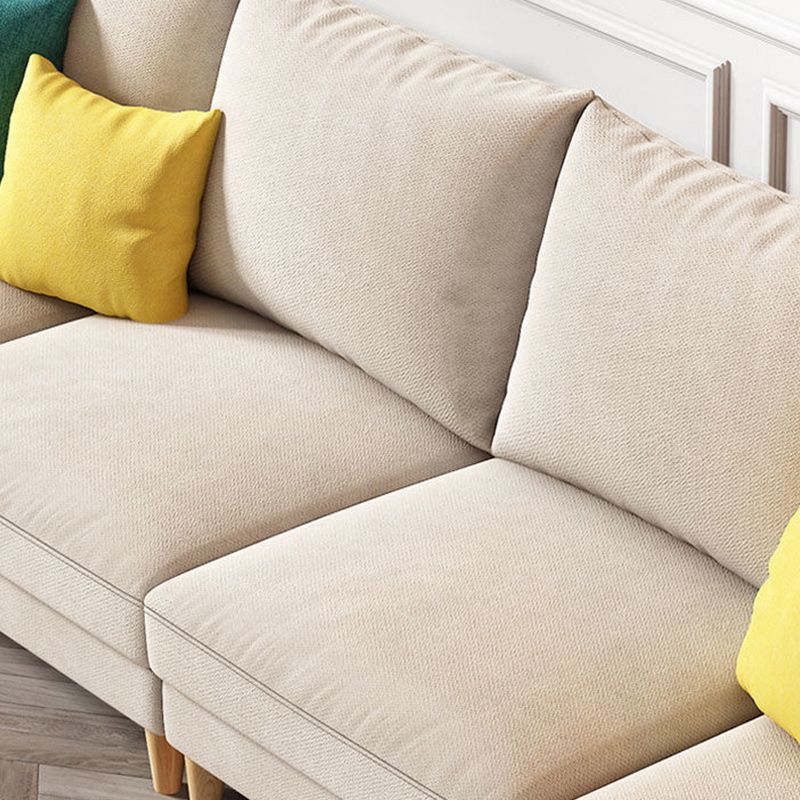 Modern Sectional Sofa with Pillow Back and Sloped Arms for 4 People