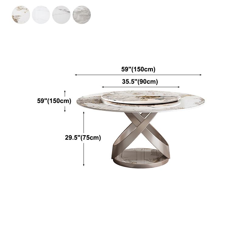 Stone Top Dining Table Round Modern Dining Table with Pedestal Base