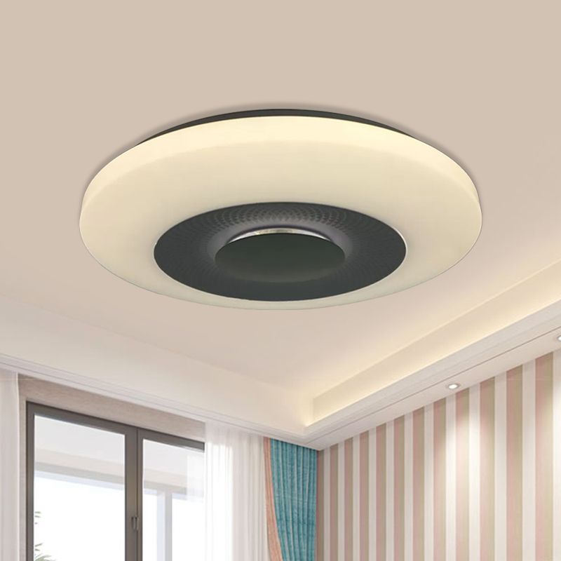 LED Slaapkamer Flush Mount Fixture Modern Wit Flush Licht met Airship Acryl Shade in Warm/Natuurlijk Licht