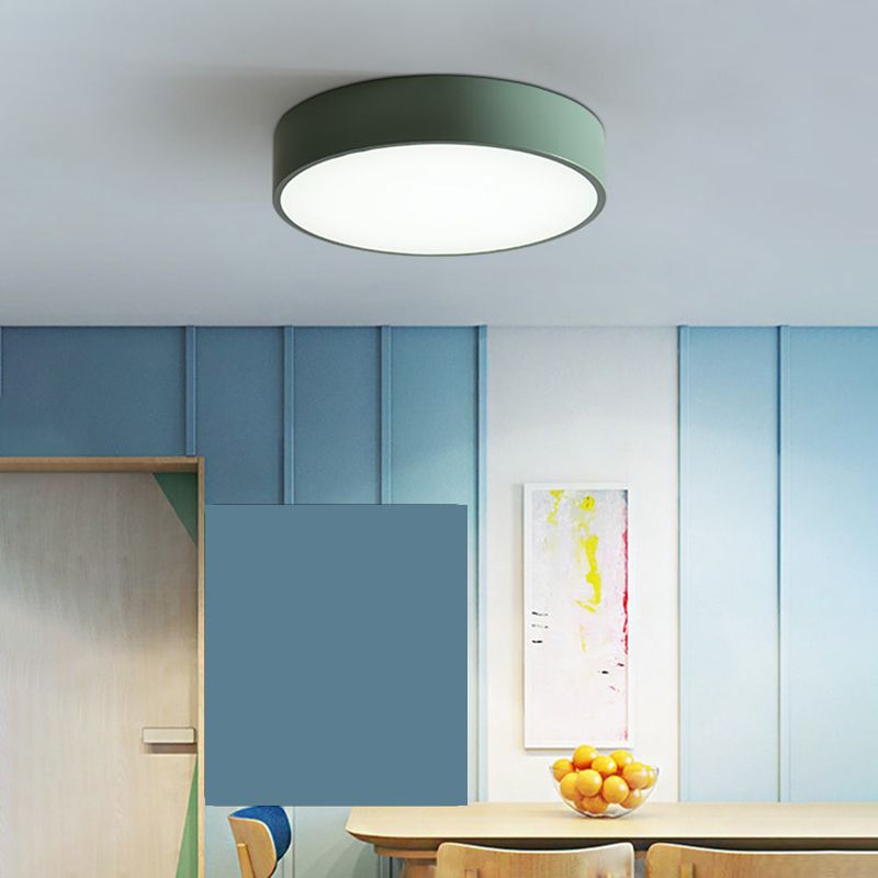 Lámpara de techo empotrada redonda Macaron con protector acrílico para sala de estar