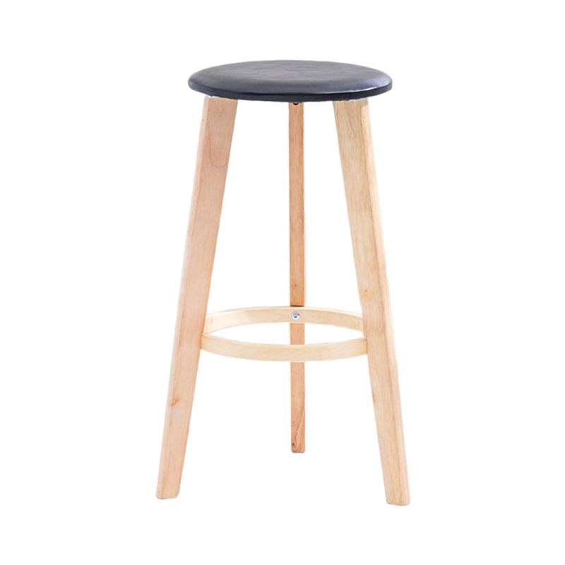 Scandinavian Backless Home Stool Matte Finish Footrest Upholstered Bar Stool