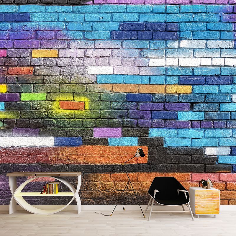 Customized Mildew Resistant Wall Mural Industrial Brick Wall Pattern Wall Covering