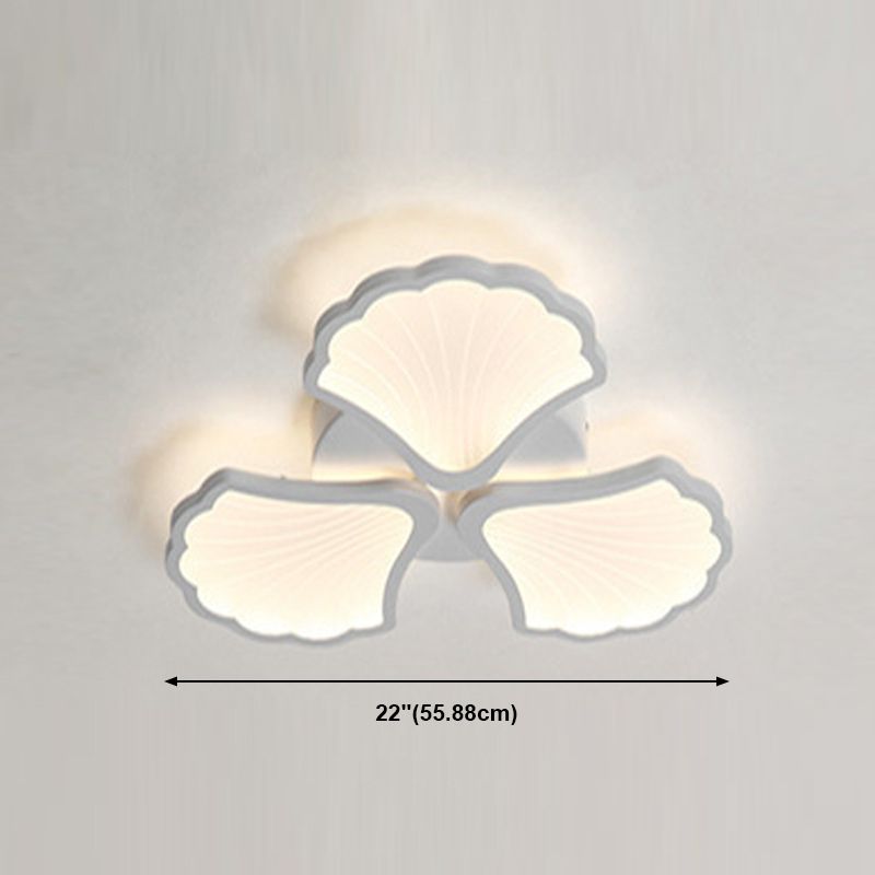 Ceiling Mounted Light Simple Metal Living Room LED Ceiling Lamp in White