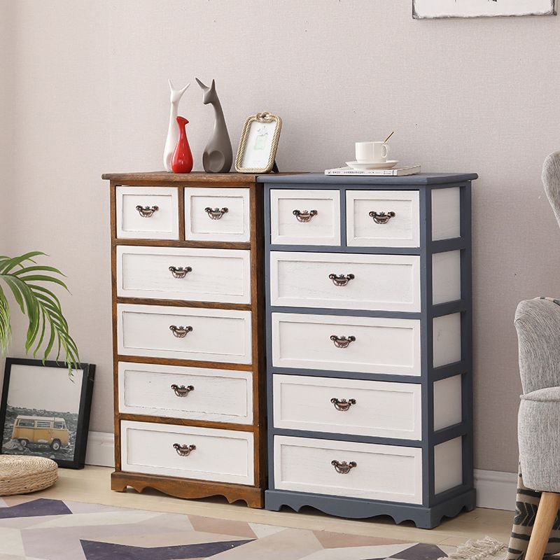 12" W Vertical Lingerie Chest Traditional Bedroom Storage Chest with Drawers