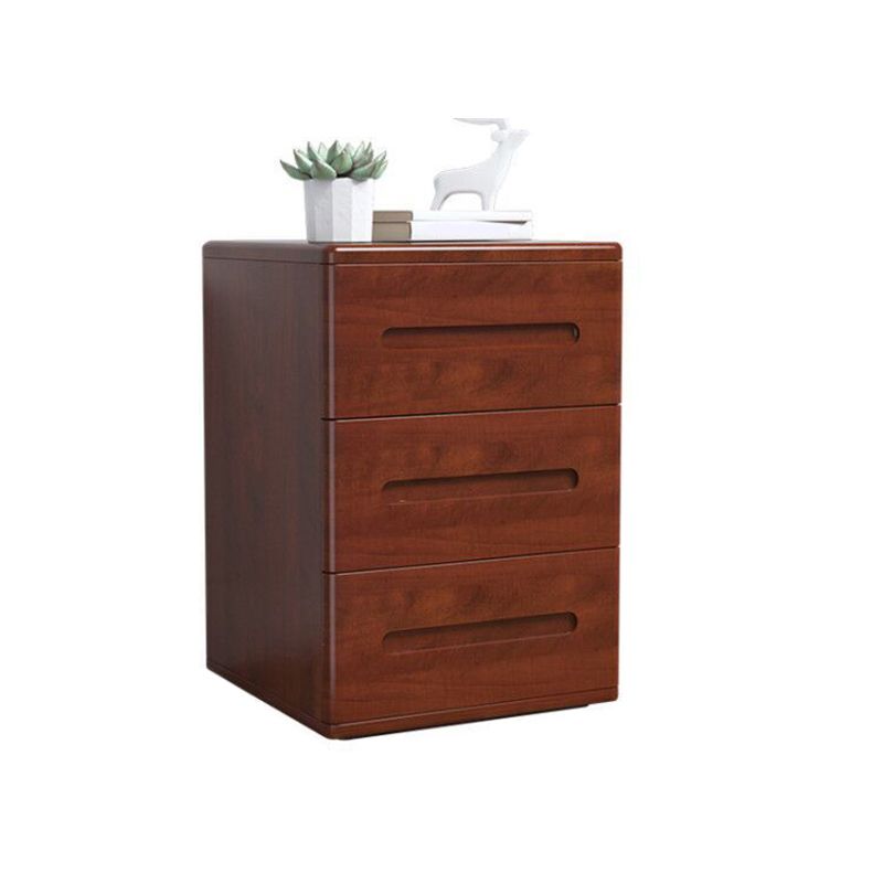 Wooden Nightstand 22.8"Tall 3 - Drawer Nightstand in Brown/ Natural / White