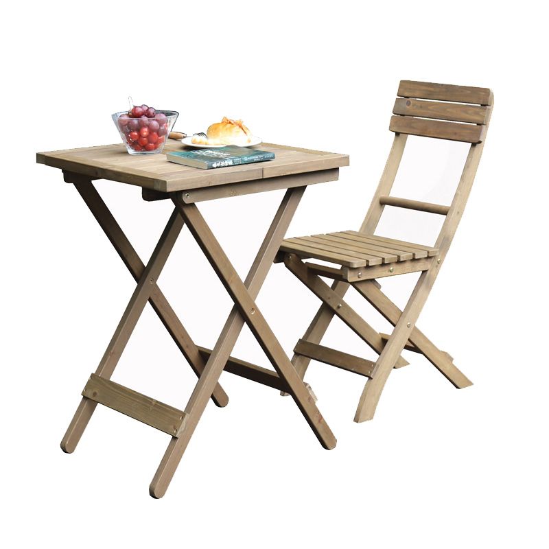 Solid Wood Dining Side Chair Modern Folding Outdoor Chair Set of 1/2/4/6/8