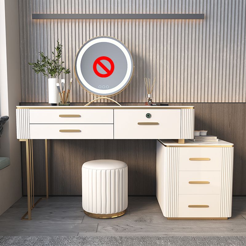 Glam Wood Make-up Vanity Slate Top Vanity Dressing Table with Drawer