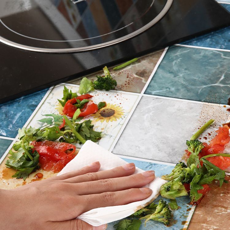 Modern Peel and Stick Backsplash Tile PVC Wallpaper for Floor and Wall