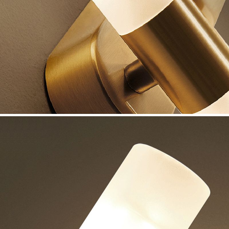 Post Modern Solid Bras Wall Sconce Acrylic Wall Lighting in Gold