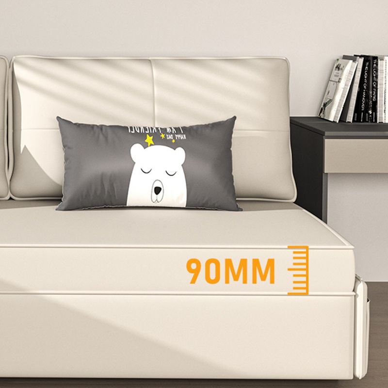 Bonded Leather Scandinavian Sofa Bed Armless White Convertible Sofas