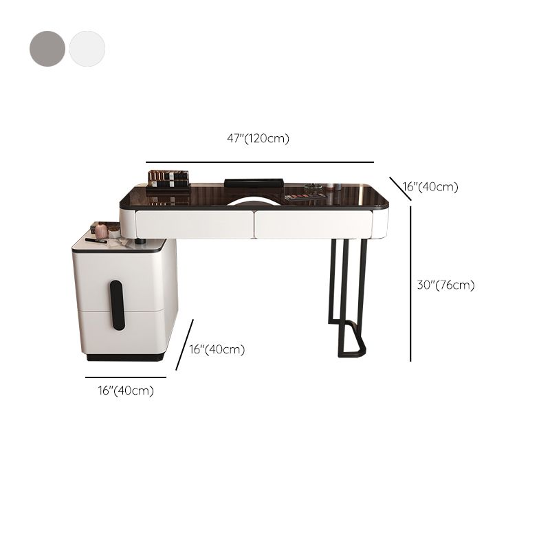 Glam Glass Bedroom Vanity Desk 4 Drawer Vanity Dressing Table