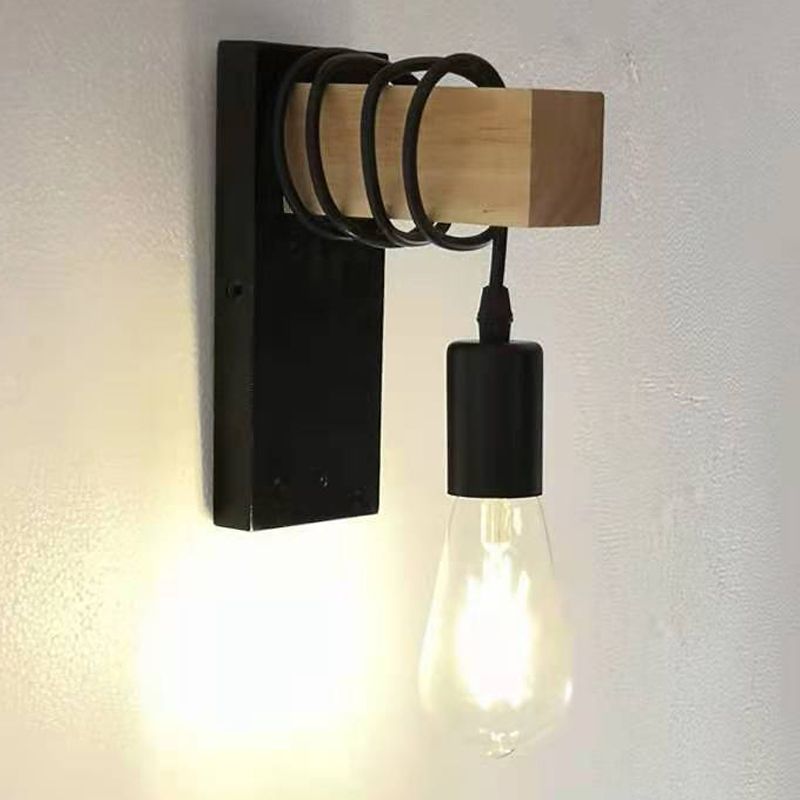Holzwandbeleuchtung Vorrichtungen zeitgenössischer Stil 1 Lichtwandmontierte Leuchte