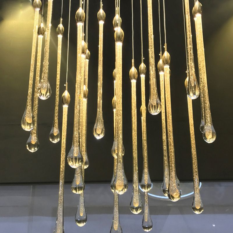 Ultra-moderne Einfachheit Tränen hängen Deckenleuchte Kristall-Aufhängungs-Anhänger Licht für das Restaurant