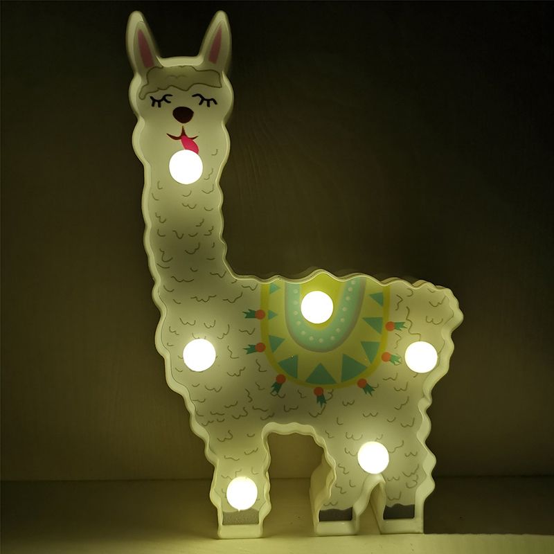 Modernist LED Nightstand Lamp Animal Wall Night Lamp with Plastic Shade for Girls Bedroom