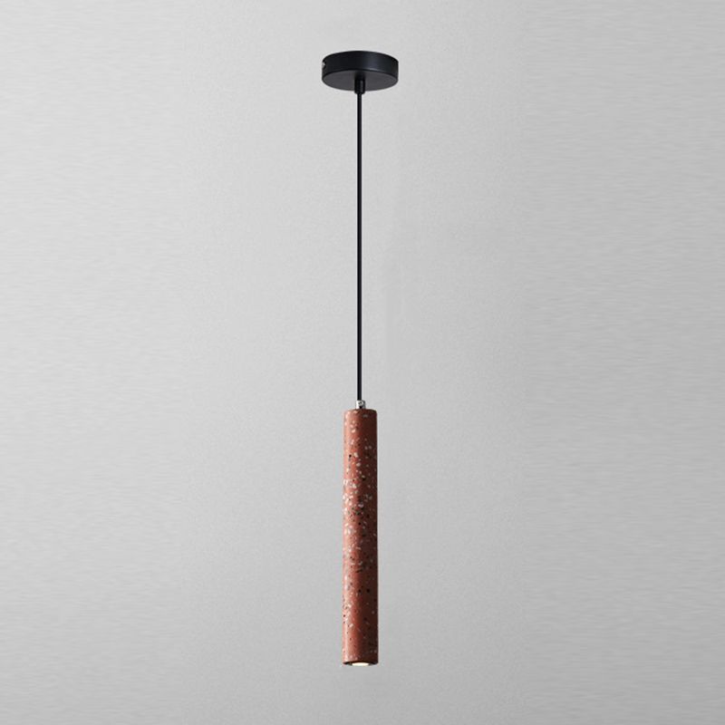 Cylinder Hanging Lights Modern Style Stone 1 Light Pendant Light Kit