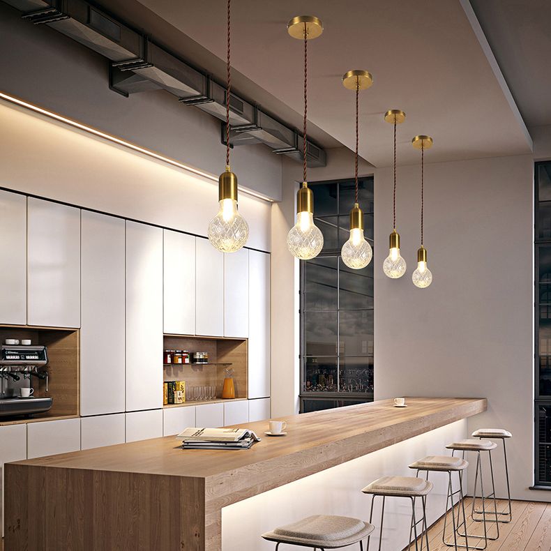 Loft Style Bulb Ceiling Lighting Fixture Metal Down Lighting Pendant for Cloth Shop