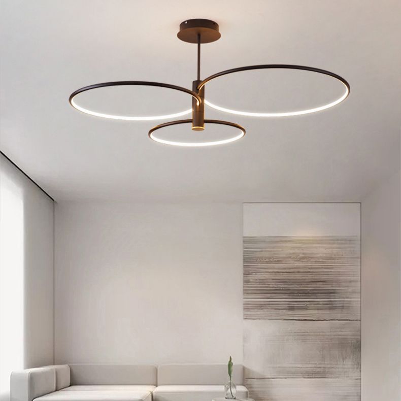 Eenvoudige cirkelvormige led kroonluchter verlichtingsarmaturen woonkamer hangende kroonluchter