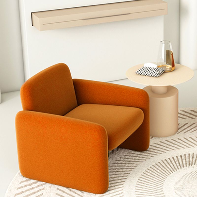 Nordic Style Cloth Handrails Fixed Backrest Square Armrest Sledge Base Arm Chair