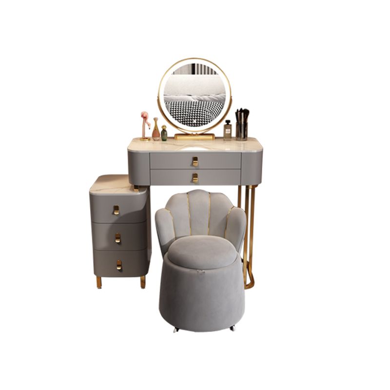 Contemporary Stone Vanity Dressing Table Bedroom Makeup Vanity Desk with Drawer