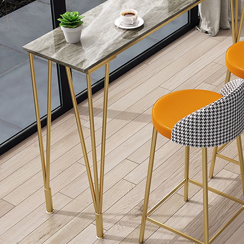 Rectangle Sintered Stone Bar Table Industrial Dining Table with 4 Legs