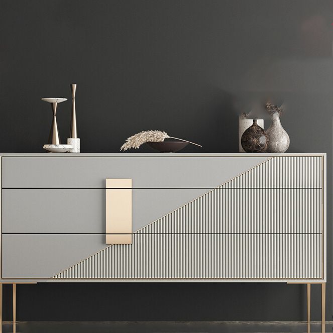 Glam Horizontal Storage Chest Soft-Close Drawers Wood Double Chest