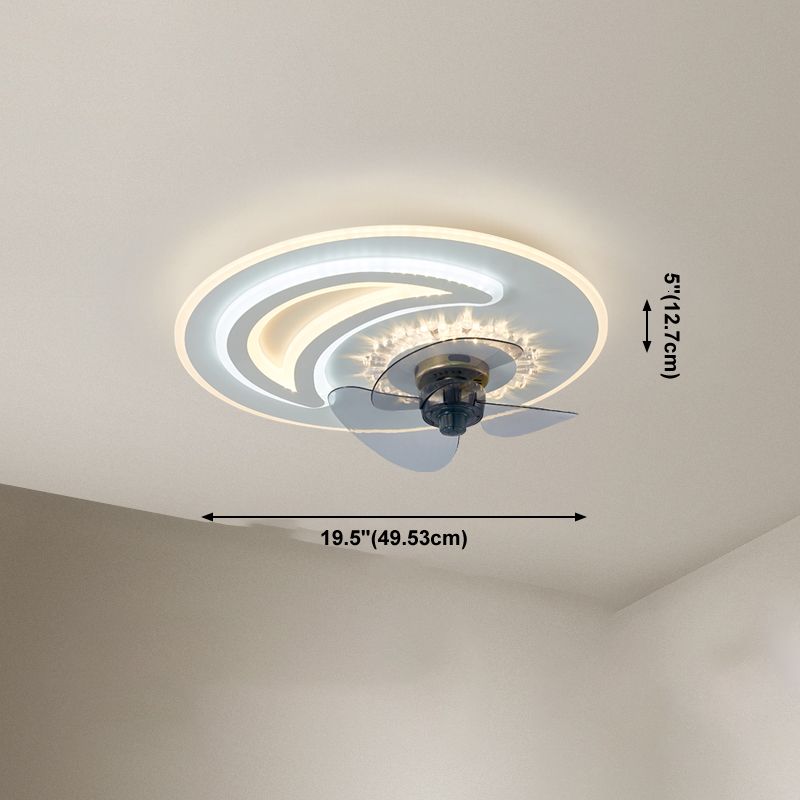 Lampada a ventola a soffitto in metallo in stile semplice per la camera da letto