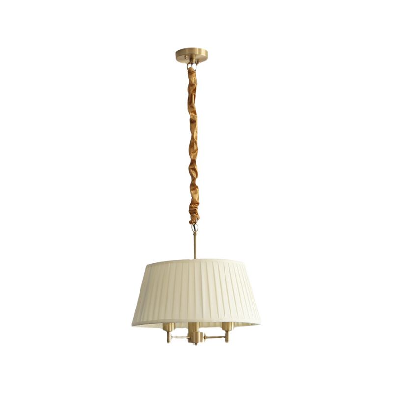Classic Tapered Chandelier 3-Light Fabric Hanging Light Fixture for Dining Room