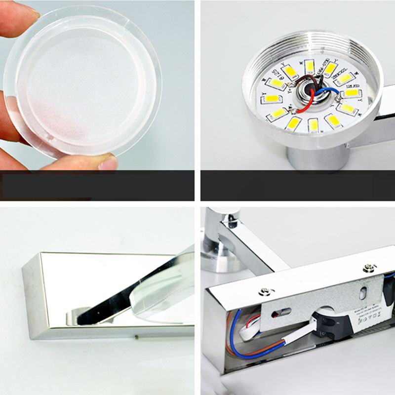 Modern Style Round LED Wall Lamp Crystal 1 Light Mirror Wall Lighting Ideas