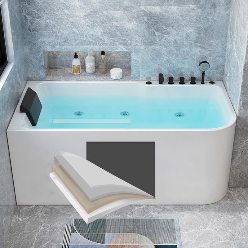 Modern Acrylic Soaking/Whirlpool Bathtub Rectangle Back to Wall Bathtub