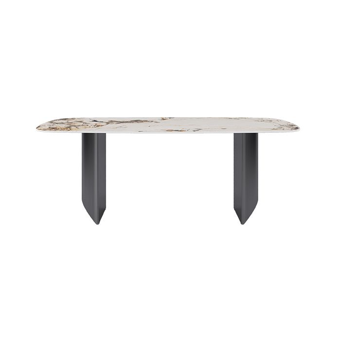 Modern Style Sintered Stone Dining Table with Rectangle Shape Standard Height Table for Home Use