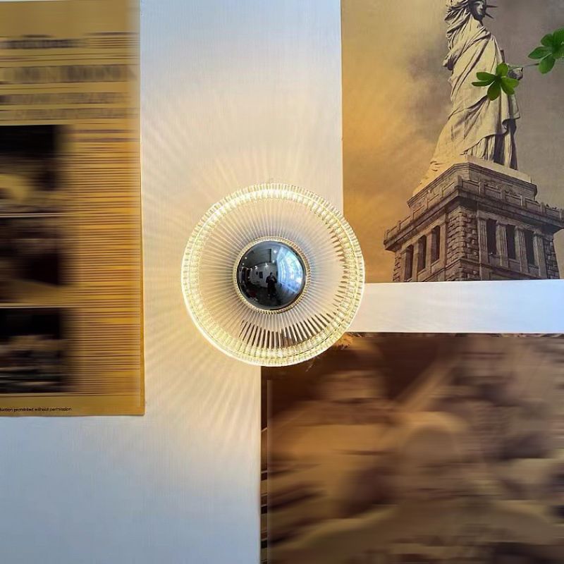 Contemporary Clear Glass Wall Mounted Fixture Round Wall Lighting