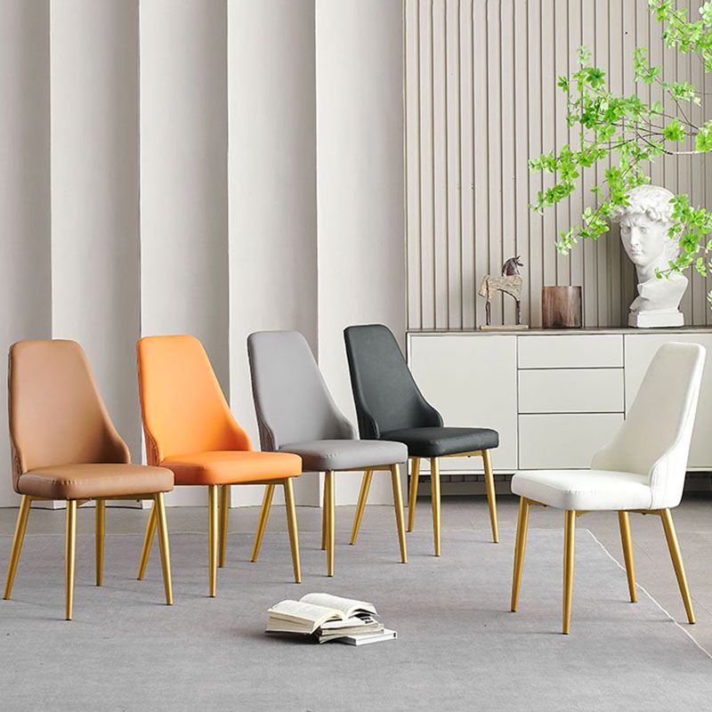 Chaise de salle à manger sans bras à dossier solide de style scandinave, chaise d'appoint rembourrée