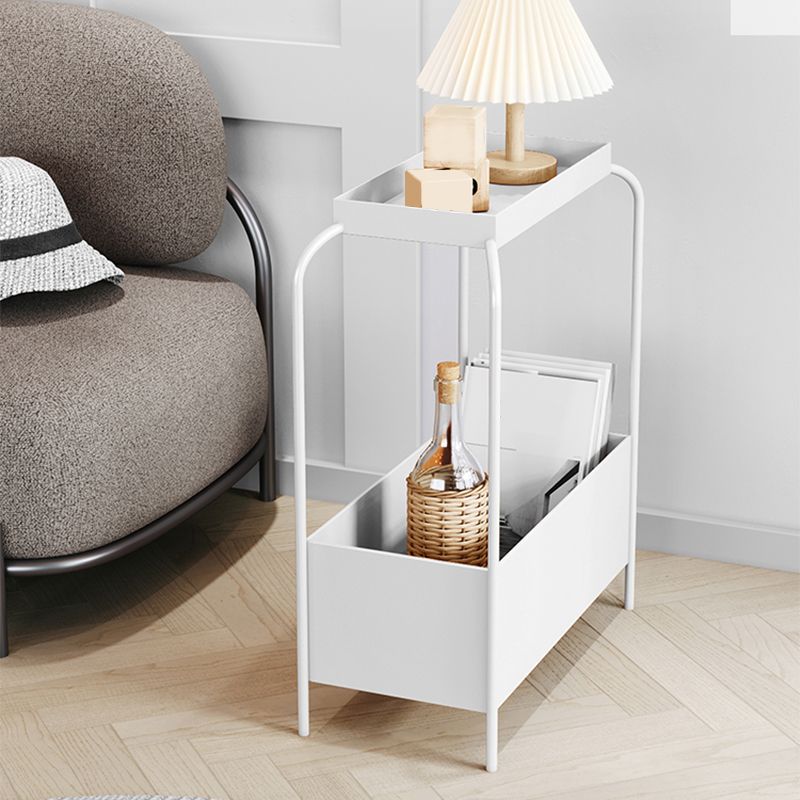 Mid-Century Rectangular Side Table 25.6" Tall 4 Legs End Table