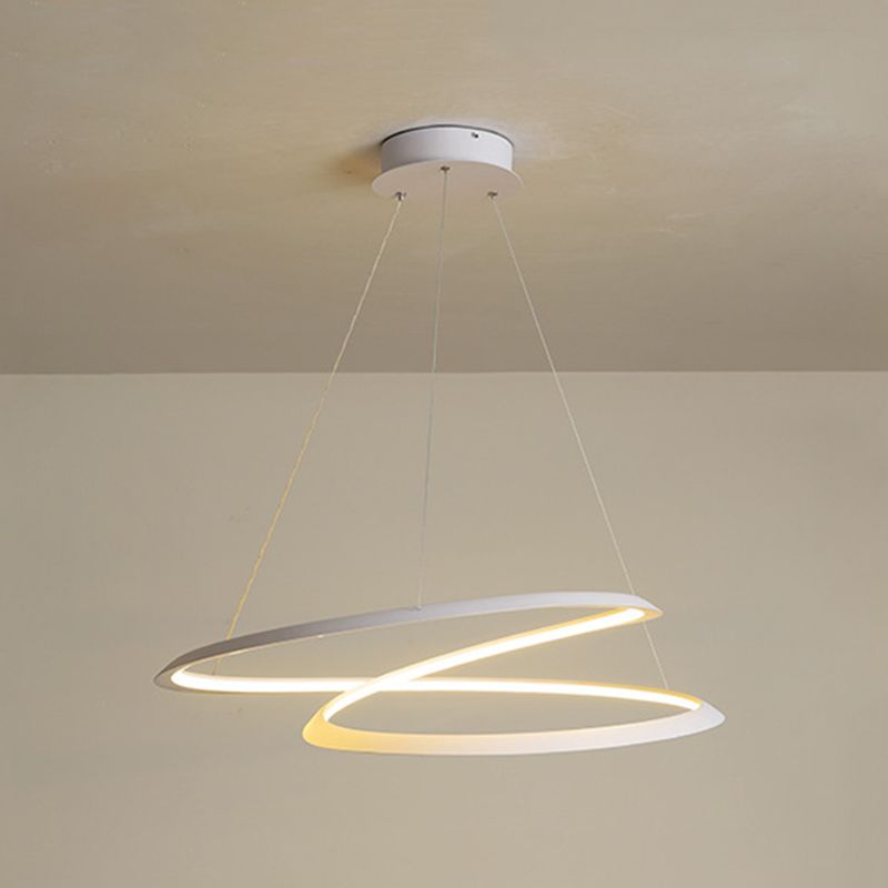 Twisting Hanging Pendant Light Modern Acrylic Dinning Room LED Pendant Lighting Fixture