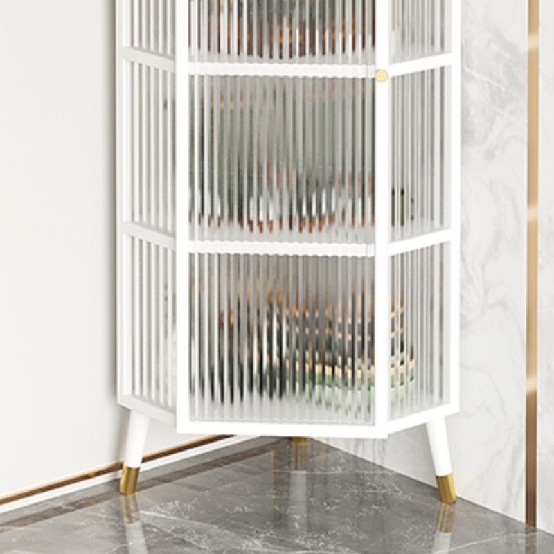 Contemporary Curio Cabinet Metal Corner Unit Buffet Cabinet for Dining Room