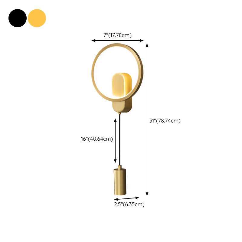 Minimalism LED Wall Sconce 2-Light Brass Sconce Lighting for Bedroom