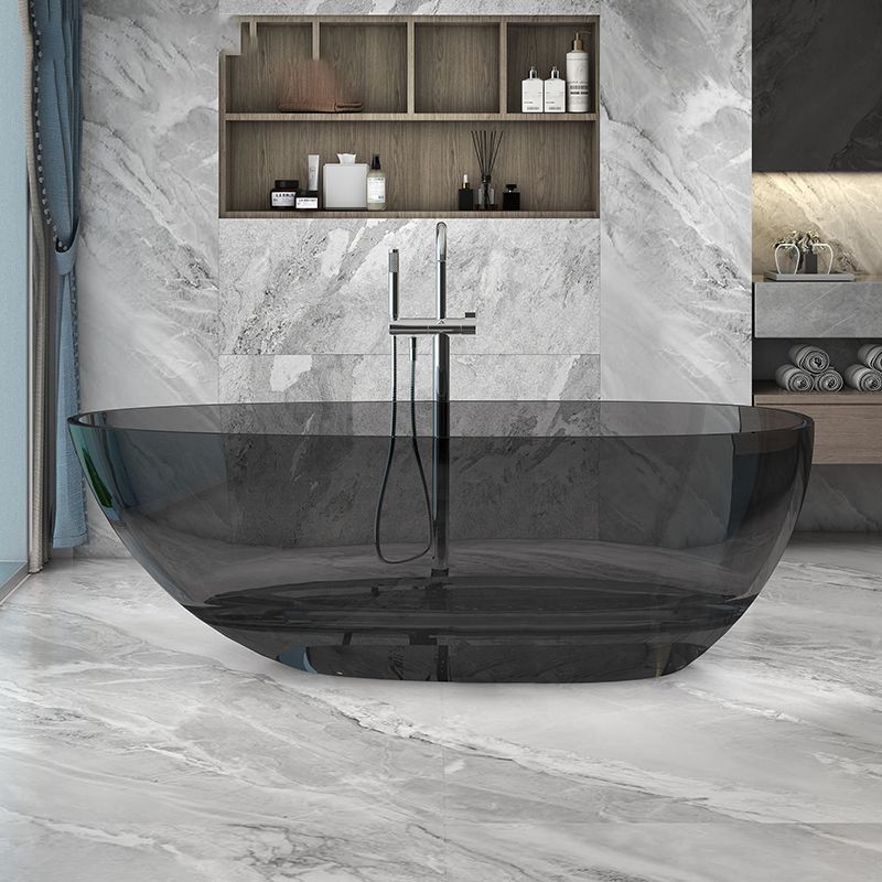 Modern Ellipse Bathtub Freestand Soaking Bathtub with Drain Bath Tub