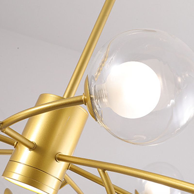 Spherical Shape Chandelier Light Modern Style Glass 1 Light Hanging Lamp for Dining Room