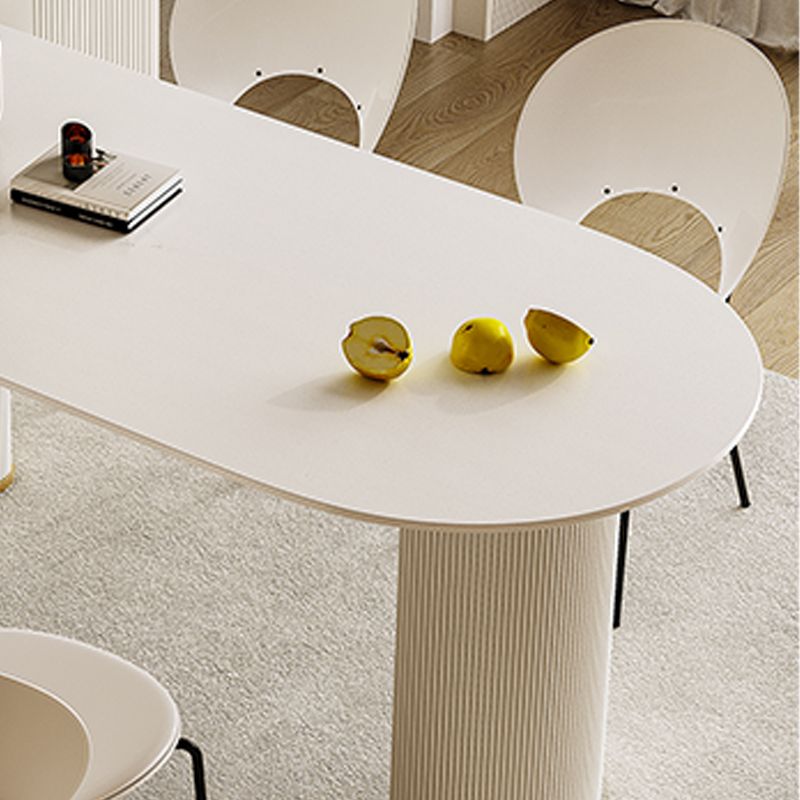 Slate and Metal Table Glam Style Simple Restaurant White Dining Table